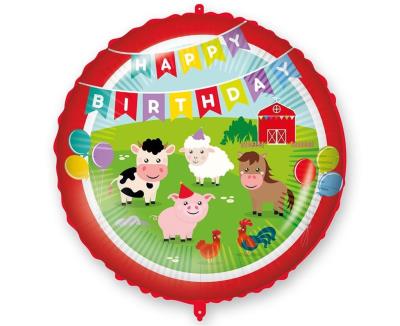 Opakowanie Balon foliowy 46cm Happy Birthday Farmyard