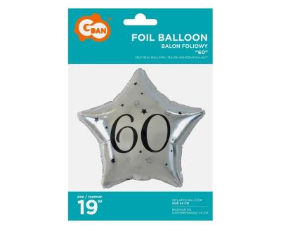 Opakowanie Balon foliowy 60-tka gwiazda srebrna