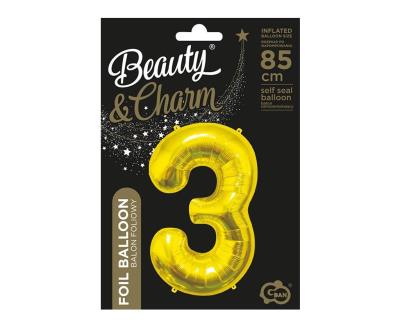 Opakowanie Balon foliowy B&C 3 złoty 85cm
