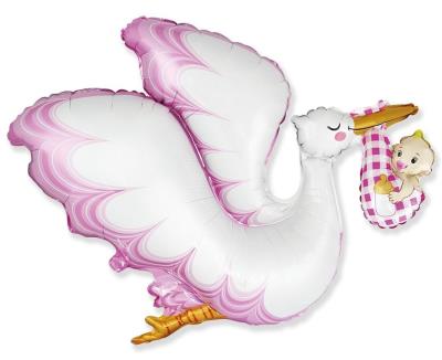 Opakowanie Balon foliowy Bocian Baby Girl FX 61cm
