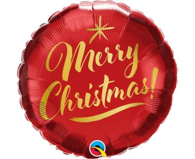 Opakowanie Balon foliowy Christmas Gold Script Red
