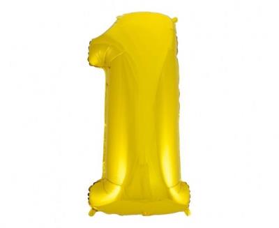 Opakowanie Balon foliowy cyfra '1' złota, 85cm