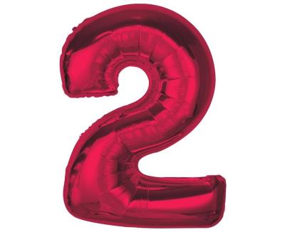Opakowanie Balon foliowy cyfra 2 czerwona Smart 92cm