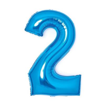 Opakowanie Balon foliowy cyfra 2 niebieska 51x66cm