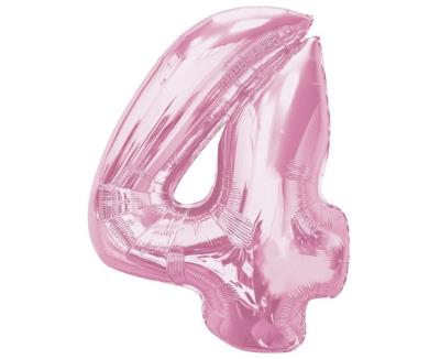 Opakowanie Balon foliowy cyfra 4 jasnoróżowa Smart 92cm