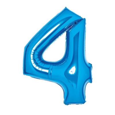 Opakowanie Balon foliowy cyfra 4 niebieska 51x66cm