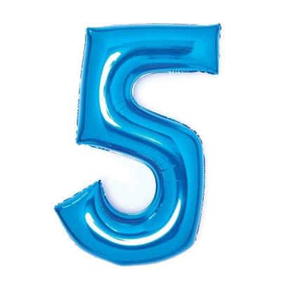 Opakowanie Balon foliowy cyfra 5 niebieska 52x66cm