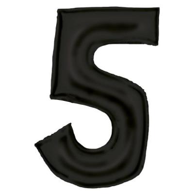 Opakowanie Balon foliowy cyfra 5 satynowa czarna 86cm