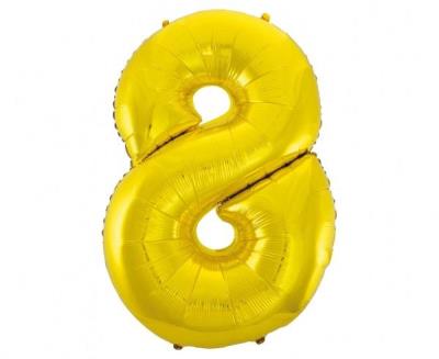 Opakowanie Balon foliowy cyfra '8' złota, 85cm
