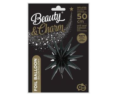 Opakowanie Balon foliowy Gwiazda 3D czarna matowa 50x46cm