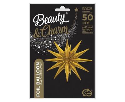 Opakowanie Balon foliowy Gwiazda 3D złota 50x46cm