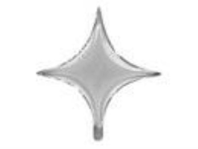Opakowanie Balon foliowy Gwiazda 4-ramienna srebrna 45cm