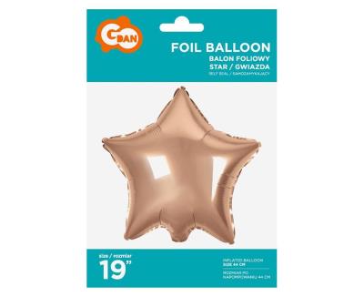 Opakowanie Balon foliowy Gwiazda różowo-złota 48cm