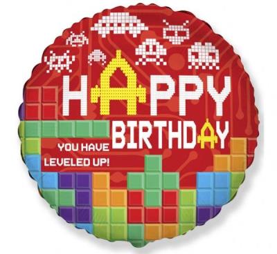 Opakowanie Balon foliowy Happy Birthday Bricks FX 46cm