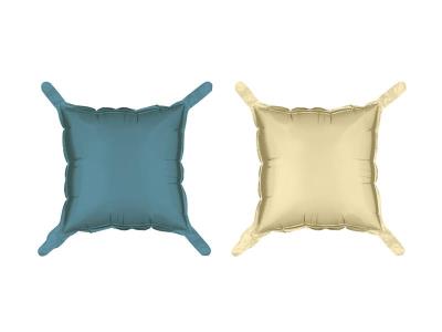 Opakowanie Balon foliowy Kwadrat beżowo-granat 35x35cm 4szt