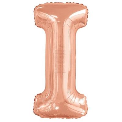 Opakowanie Balon foliowy litera I różowe złoto 40,5x86cm