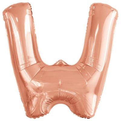 Opakowanie Balon foliowy litera W różowe złoto 79x86cm