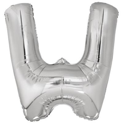 Opakowanie Balon foliowy litera W srebrna 79x86cm