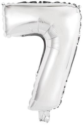 Opakowanie Balon foliowy mini cyfra 7 srebrna 30x40cm