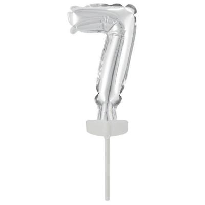 Opakowanie Balon foliowy mini cyfra 7 srebrna 7,5x12cm