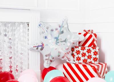 Balon foliowy Śnieżynka 64x66cm holograficzny. Wydawca: PartyDeco. SmakLiter.pl Opakowanie Balon foliowy Śnieżynka 64x66cm holograficzny