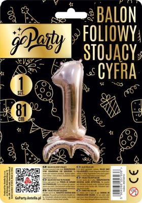 Opakowanie Balon foliowy stojący 1 rose gold 81cm