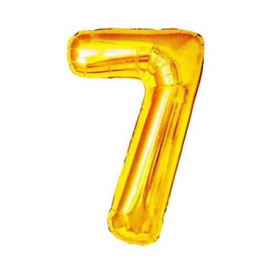Balon foliowy złota cyfra '7'. Wydawca: ANTELLA. SmakLiter.pl Opakowanie Balon foliowy złota cyfra '7'
