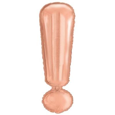 Opakowanie Balon foliowy znak ! różowe złoto 28x86cm