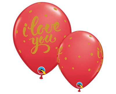 Opakowanie Balon I Love You czerwony 18cm 25szt