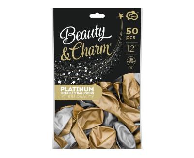 Opakowanie Balony B&C platynowe złote i srebrne 50szt