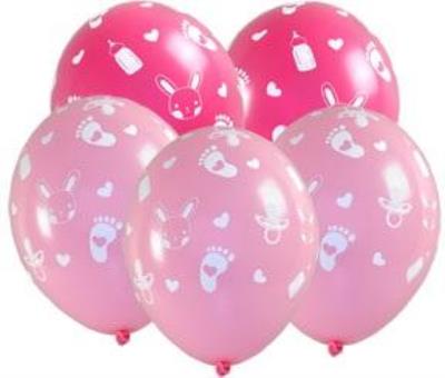 Opakowanie Balony Baby shower dziewczynka 5szt
