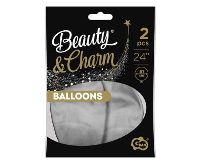 Opakowanie Balony Beauty&Charm platynowe srebrne 2szt