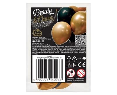 Opakowanie Balony Beauty&Charm złote i czarne 5szt
