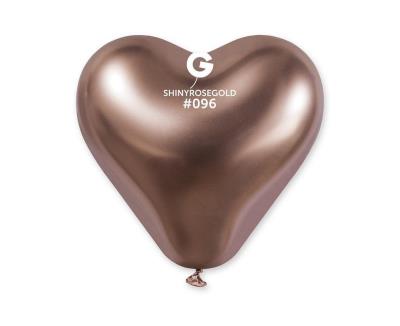 Opakowanie Balony chromowane serca różowo złote 25szt