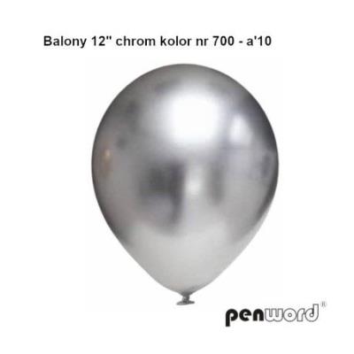 Opakowanie Balony chromowane srebrne 30,5cm 10szt