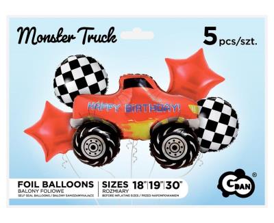 Opakowanie Balony foliowe zestaw Monster Truck 5szt