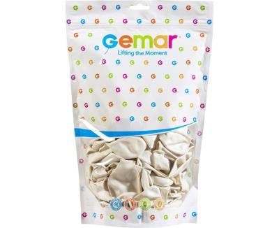 Opakowanie Balony metaliczne perłowo białe 33cm 50szt