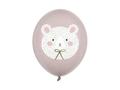 Opakowanie Balony Miś polarny pastelowe szare 30cm 50szt