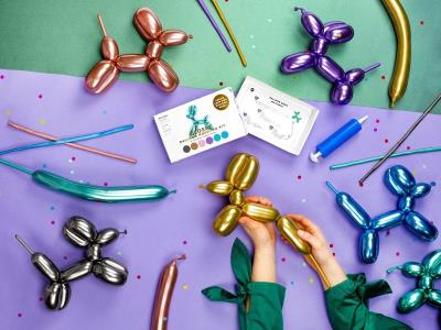 Opakowanie Balony modeliny Glossy z pompką 130cm 30szt MIX