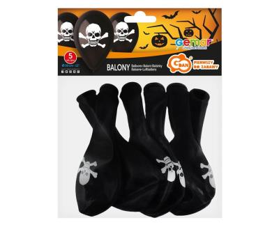 Opakowanie Balony premium czaszka czarne 30cm 5szt