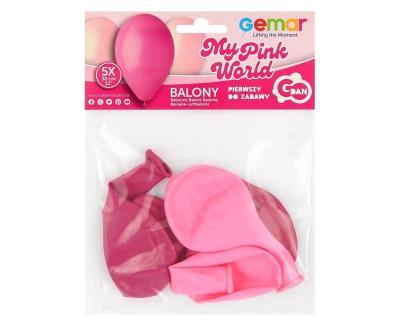 Opakowanie Balony Premium My Pink World różowe 12.5cm 5szt