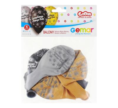 Opakowanie Balony Premium Szczęśliwego Nowego Roku 30cm 6szt