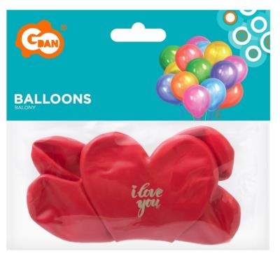 Opakowanie Balony serca czerwone, Walentynka 3szt