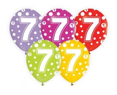 Opakowanie Balony z cyframi 7 5szt