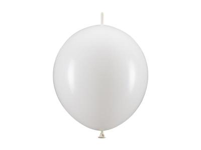 Opakowanie Balony z łącznikiem Metallic Pure White 28cm 20szt