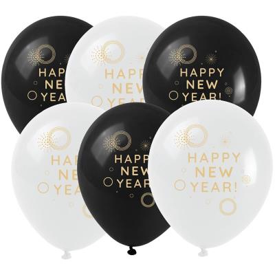 Opakowanie Balony ze złotym nadrukiem Happy New Year 6szt