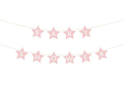 Opakowanie Baner Baby shower jasny różowy 290x16.5cm