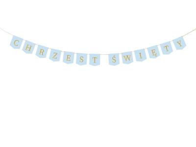 Opakowanie Baner Chrzest Święty jasny niebieski 2m