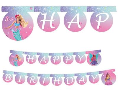 Opakowanie Banner Happy Birthday Barbie Fantasy Mattel 200cm