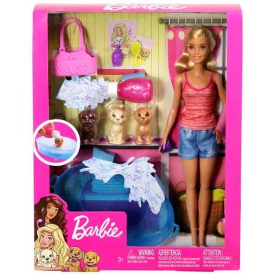 Opakowanie Barbie Kąpiel piesków zestaw + lalka